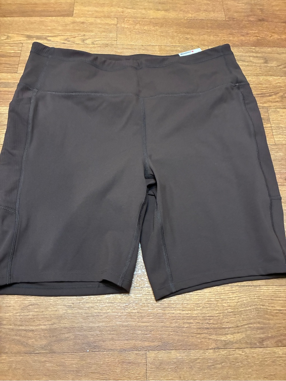 Mondetta Women's Brown Bike Shorts with Wide Waistband Size XL NWT